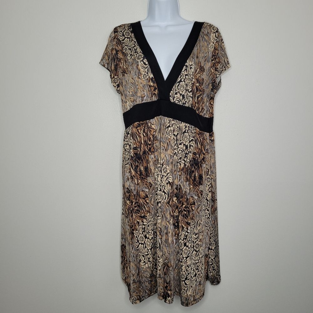 vintage y2k grunge animal print stretch babydoll club plus size dress size 2x